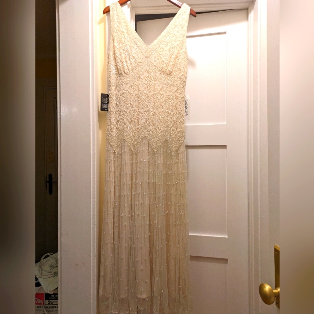 NWT Prelude Sequin Beaded Maxi Dress Size 12
